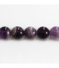 Améthyste chevron 9.8/10 mm environ perle ronde Brésil