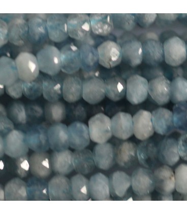 Aquamarine 2X3 mm faceted washer - BeauMonde Bijoux