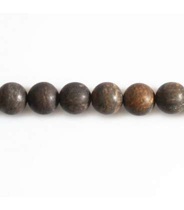 BeauMonde Bijoux - Bronzite 8 mm environ perle ronde mat A Brésil