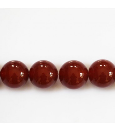 Carnelian 12 mm round bead (red agate) A Brazil - BeauMonde Bijoux