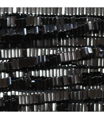 Hematite 3x1 mm stacked square - BeauMonde Bijoux