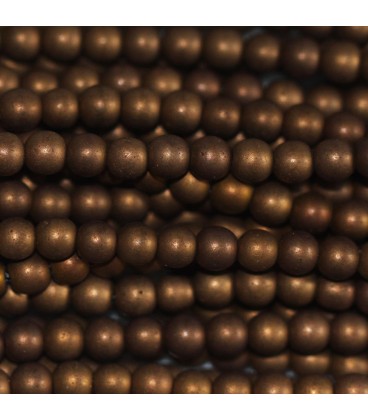 Hematite 3mm round copper matte bead - BeauMonde Bijoux