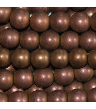 Hematite 6 mm round matte copper bead - BeauMonde Bijoux