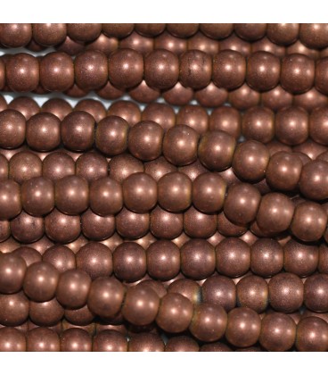 Hematite 4 mm round copper matte bead - BeauMonde Bijoux