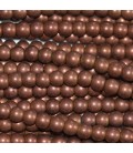Hematite 4 mm round copper matte bead