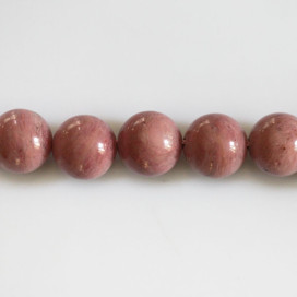 Rhodonite 10 mm environ perle ronde A+ couleur unie Afrique du Sud