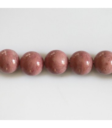BeauMonde Bijoux - Rhodonite 10 mm environ perle ronde A+ couleur unie Afrique du Sud
