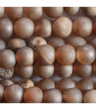 Agate 6 mm round bead with inlays - BeauMonde Bijoux
