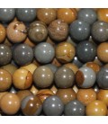 Jasper Wildhorse 4 mm round bead mustard/grey - BeauMonde Bijoux