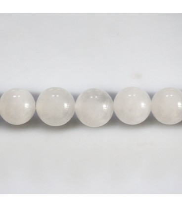 BeauMonde Bijoux - Jade blanc 10 mm perle ronde translucide A Chine