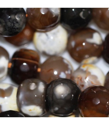 Agate 10 mm round faceted bead - BeauMonde Bijoux