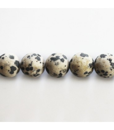 BeauMonde Bijoux - Jaspe dalmatien 10 mm environ perle ronde mat A Afrique