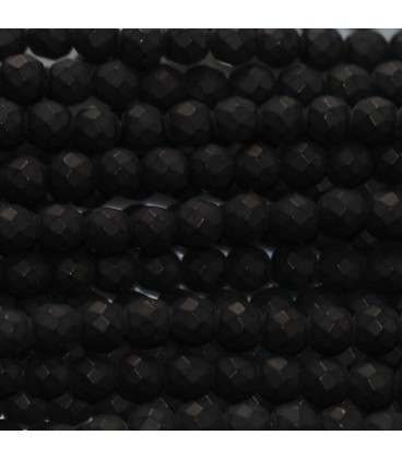 Agate black 3 mm matte faceted round bead - BeauMonde Bijoux