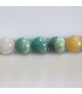 Multi stones 10 mm round bead amazonite yellow jade pink quartz