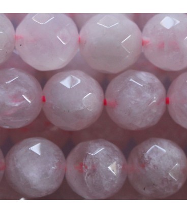 Quartz pink 10 mm round faceted bead - BeauMonde Bijoux