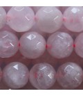 Quartz rose 10 mm perle ronde facettée A+ qualité milky Madagascar