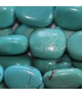 BeauMonde Bijoux - Turquoise naturelle 15x11 mm environ nugget irrégulier aplati stabilisé Chine