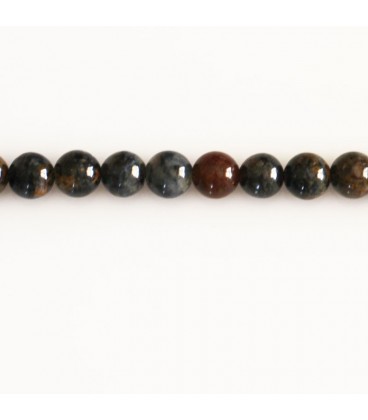 BeauMonde Bijoux - Pietersite 6 mm perle ronde ton bleu A Arizona