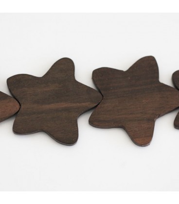 BeauMonde Bijoux - Bois ébène 33 mm environ étoile plate Indonésie