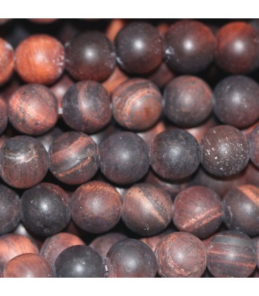 Bull eye 6 mm round matte bead - BeauMonde Bijoux