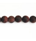 BeauMonde Bijoux - Oeil de taureau (rouge) 8/8.5 mm environ perle ronde mat A+ Afrique