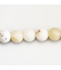 Opal 10 mm round white milky mixed bead Africa - BeauMonde Bijoux