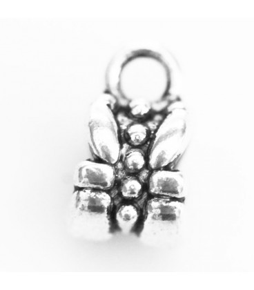 BeauMonde Bijoux - Rondelle travaillée 7x5 mm ethnique avec anneau métal argenté