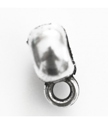 Washer 5x4 mm smooth with pendant ring silver metal - BeauMonde Bijoux