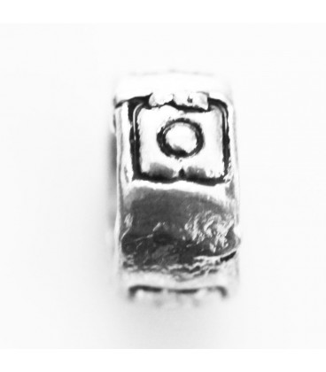 Rondelle 7x4 mm ethnique métal argenté - BeauMonde Bijoux