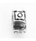 Rondelle 7x4 mm ethnique métal argenté
