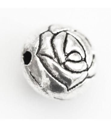 BeauMonde Bijoux - Perle ronde gravée 10 mm métal argenté
