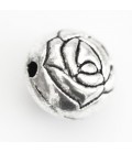 Round bead engraved 10 mm silver metal