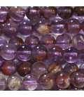 Amethyste Phantom 6 mm environ perle ronde Brésil