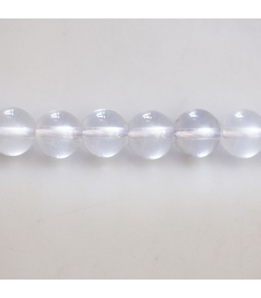 BeauMonde Bijoux - Cristal de roche 8 mm environ perle ronde milky AA Brésil