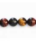 BeauMonde Bijoux - Oeil de tigre 3 couleurs 12 mm environ perle ronde (tigre/taureau/faucon) qualité AA Afrique du sud