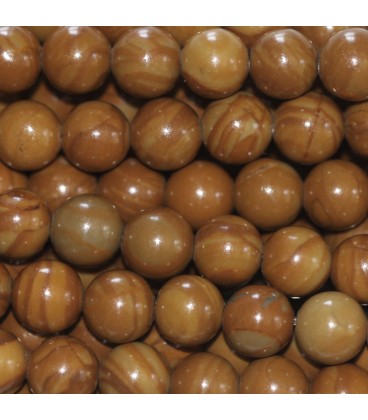 BeauMonde Bijoux - Jaspe bois 6 mm environ perle ronde A+ Australie