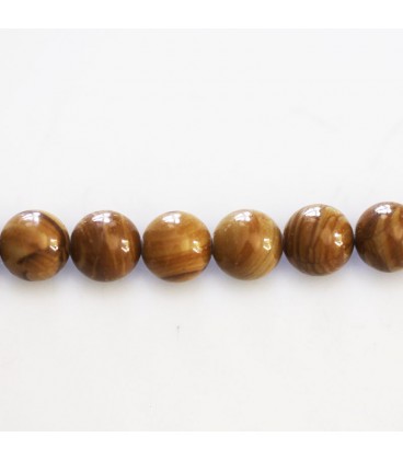 BeauMonde Bijoux - Jaspe bois 8 mm environ perle ronde A+ Australie