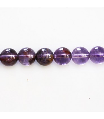 BeauMonde Bijoux - Amethyste Phantom 8 mm environ perle ronde Brésil