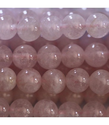 BeauMonde Bijoux - Morganite rose 6 mm perle ronde AA Brésil