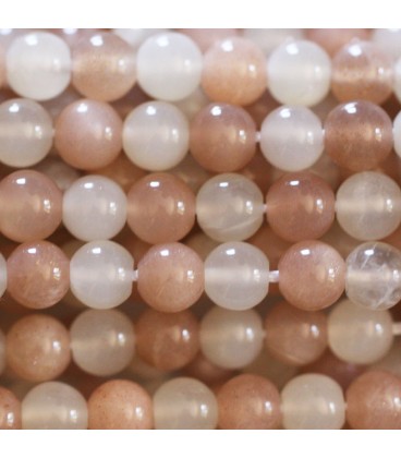 Multi stones 6 mm moonstone and sun stone - BeauMonde Bijoux