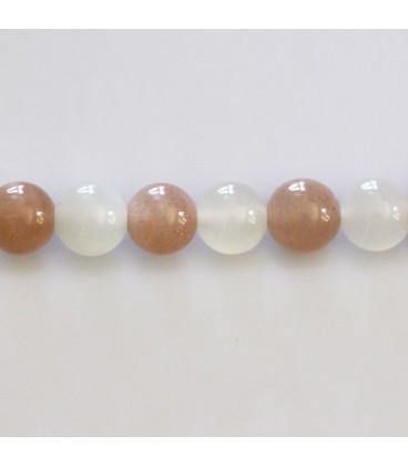 Multi stones 8 mm moonstone and sun stone - BeauMonde Bijoux