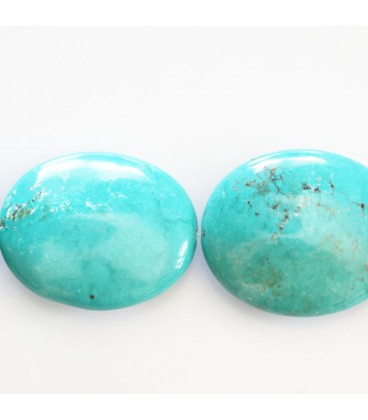 Howlite 25x30 flat oval (new turquoise) - BeauMonde Bijoux