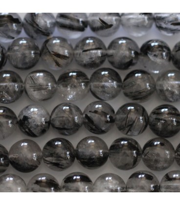 BeauMonde Bijoux - Quartz rutile 6mm perle ronde AA Brésil
