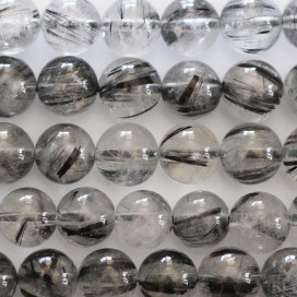 Quartz rutile 8 mm perle ronde AA Brésil