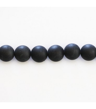 BeauMonde Bijoux - Tourmaline noire 8/8.2 mm environ perle ronde mat A+ Brésil