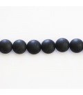 Tourmaline black 8 mm matte round bead