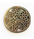 Nacre grise 18 mm rosace mini fleurs
