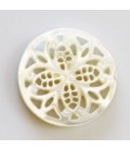 Nacre blanche 19 mm rosace fleur