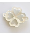BeauMonde Bijoux - Nacre blanche 12 mm trefle ajouré 2 anneaux