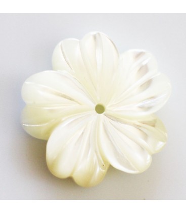 BeauMonde Bijoux - Nacre blanche 14 mm fleur